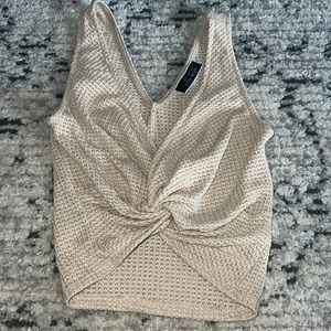 Tan knitted crop top!
